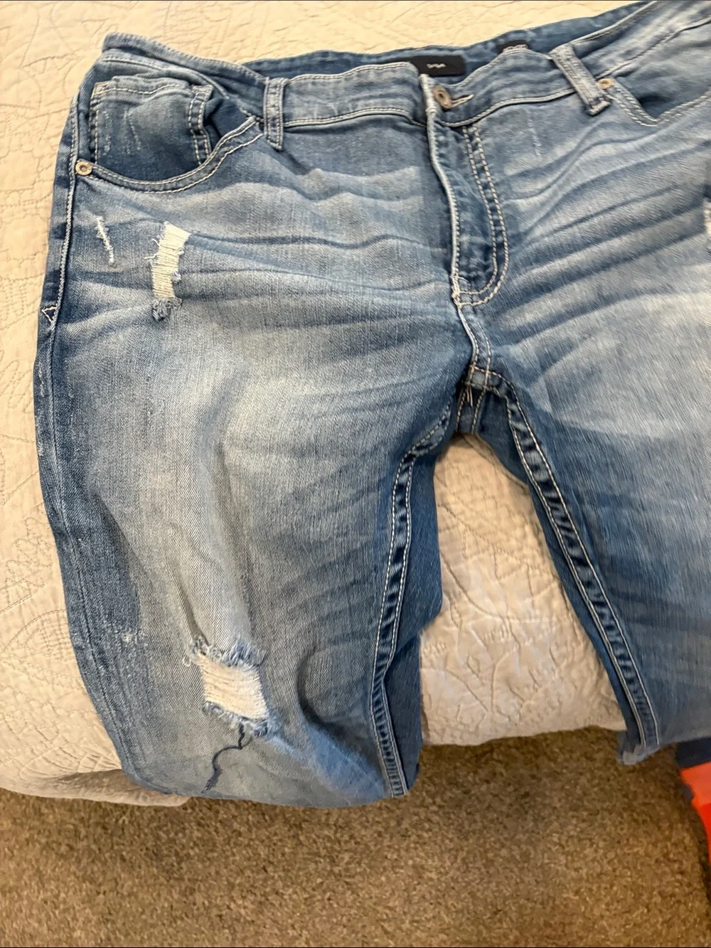 BKE Women's Straight Leg Jeans in Light Blue Wash